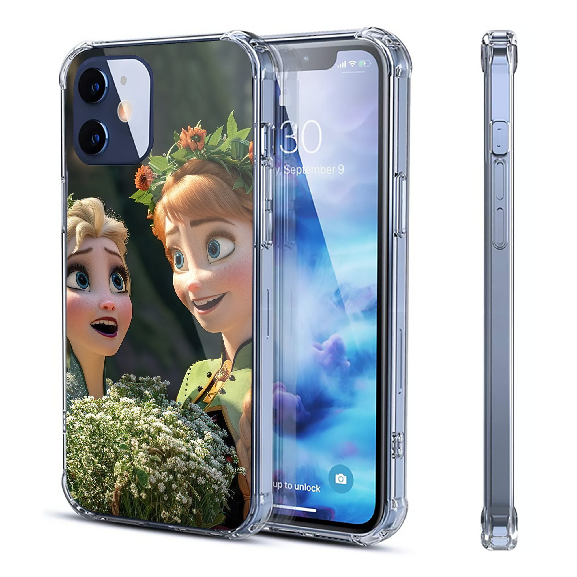 （画像用） アナと雪の女王 アンナ エルサ Frozen Anna Elsa 【iPhone 12シリーズ対応】透明スマホケース（クリアソフトケース）